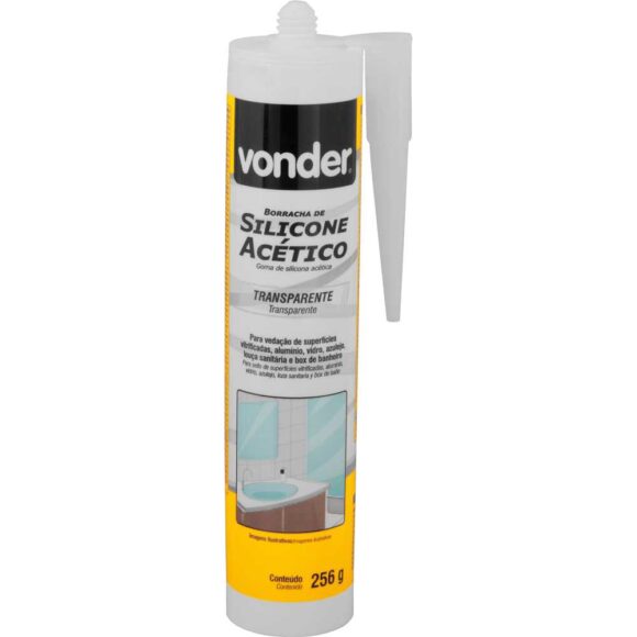 BORRACHA SILICONE ACETINADO TRANSPARENTE - 256G - VONDER